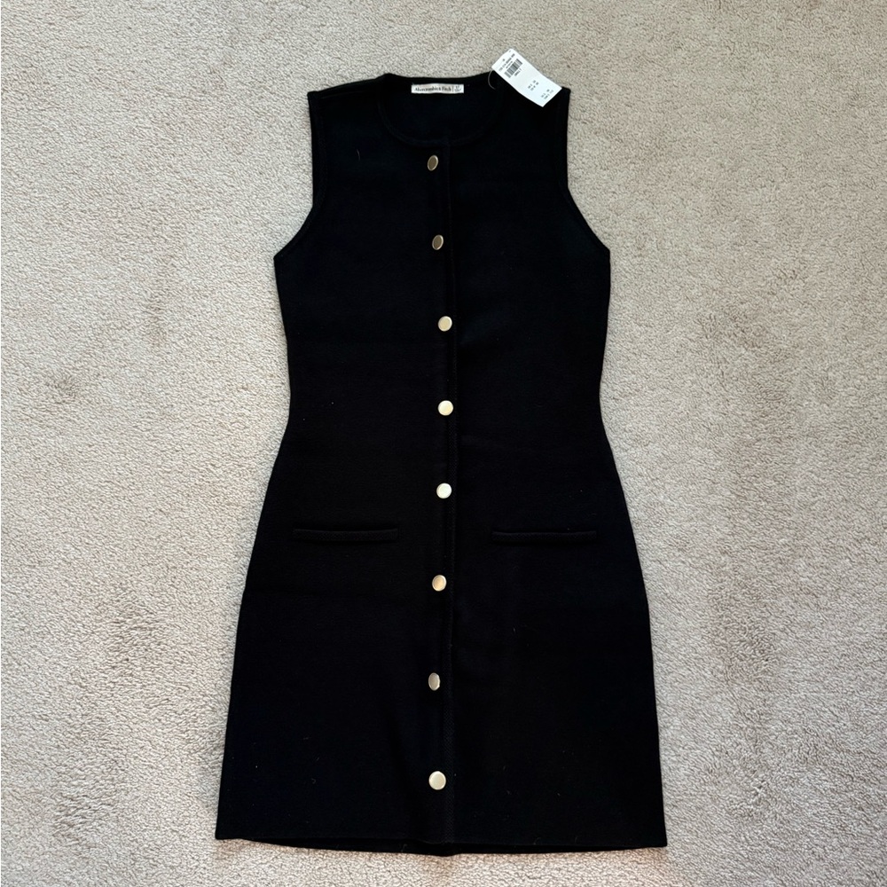 Abercrombie & Fitch Black Mara Mini Sweater Dress Black Size Small Tall